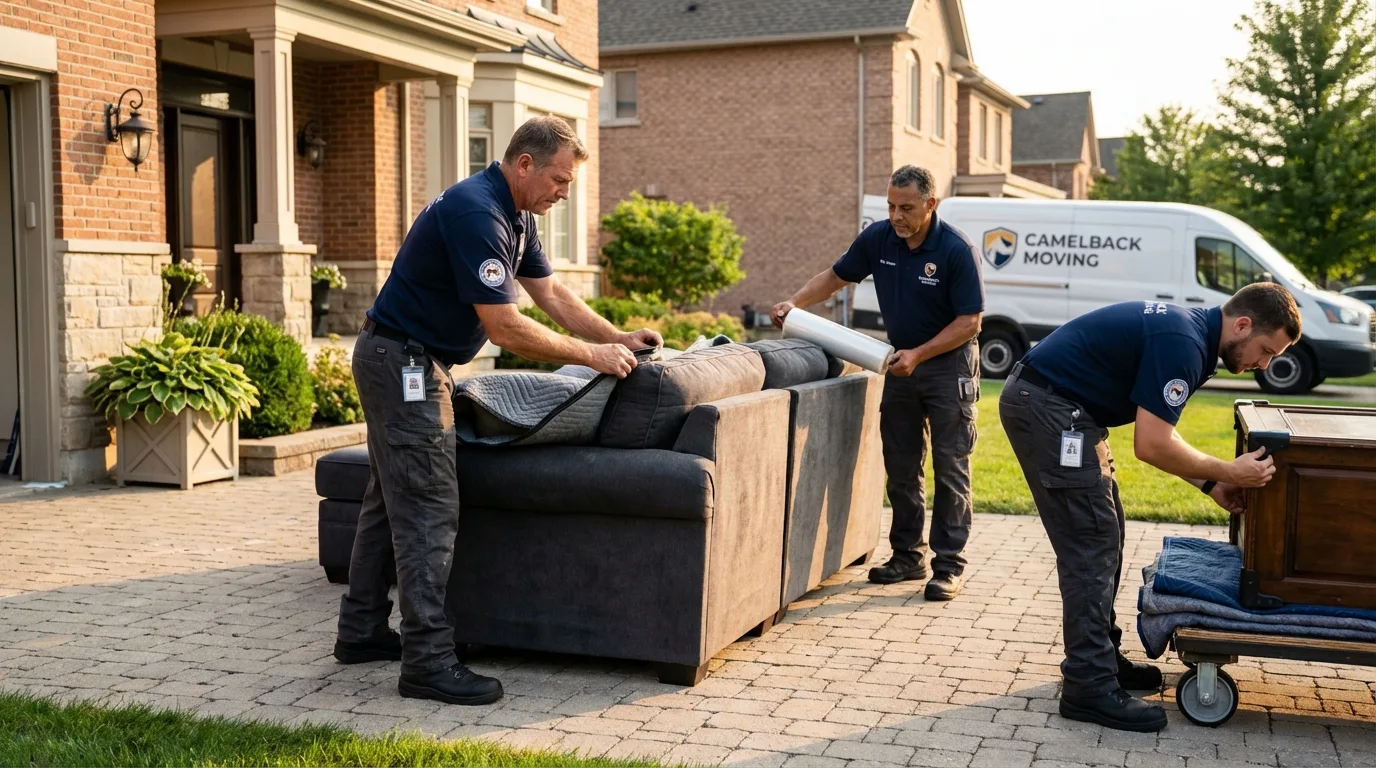Large estate moving crew wrapping furniture in Palatka, FL