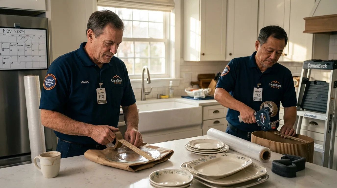 Professional crew packing kitchen dishware in Palatka, FL